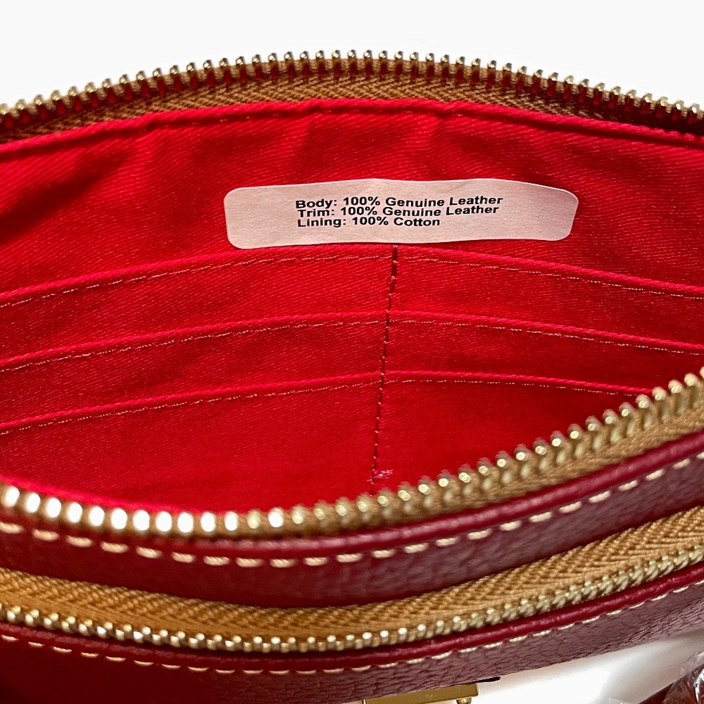 Dooney & Bourke Finley Wristlet Cranberry Pebble Leather NWT - Picture 7 of 7